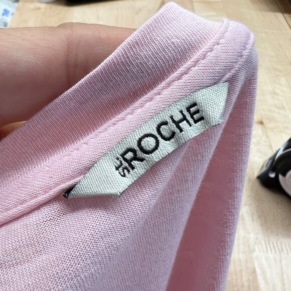 St. Roche Pink Echo Mini Dress Supima Cotton Padded Shoulders Size XL - Picture 8 of 13